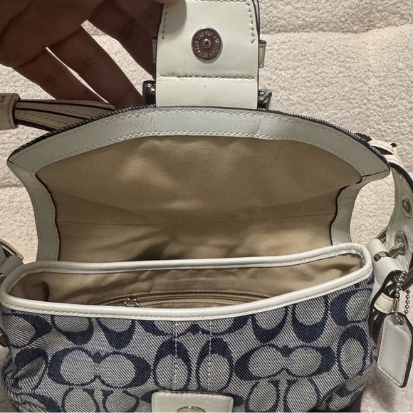 Coach Navy and White mini soho purse - Picture 7 of 11